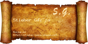 Stieber Géza névjegykártya
