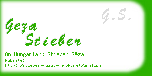 geza stieber business card