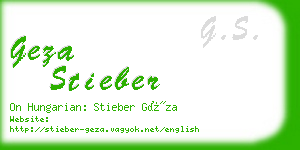 geza stieber business card